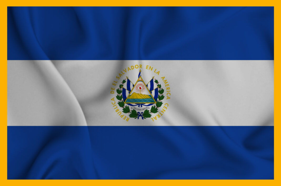 A vibrant image of the El Salvador flag, representing the nation's forward-thinking approach to technology innovations and its commitment to fostering a thriving tech ecosystem through groundbreaking tax-free policies.